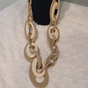 Neutral Beige & Cream Link Necklace - Women Jewelry Designer Alisha D